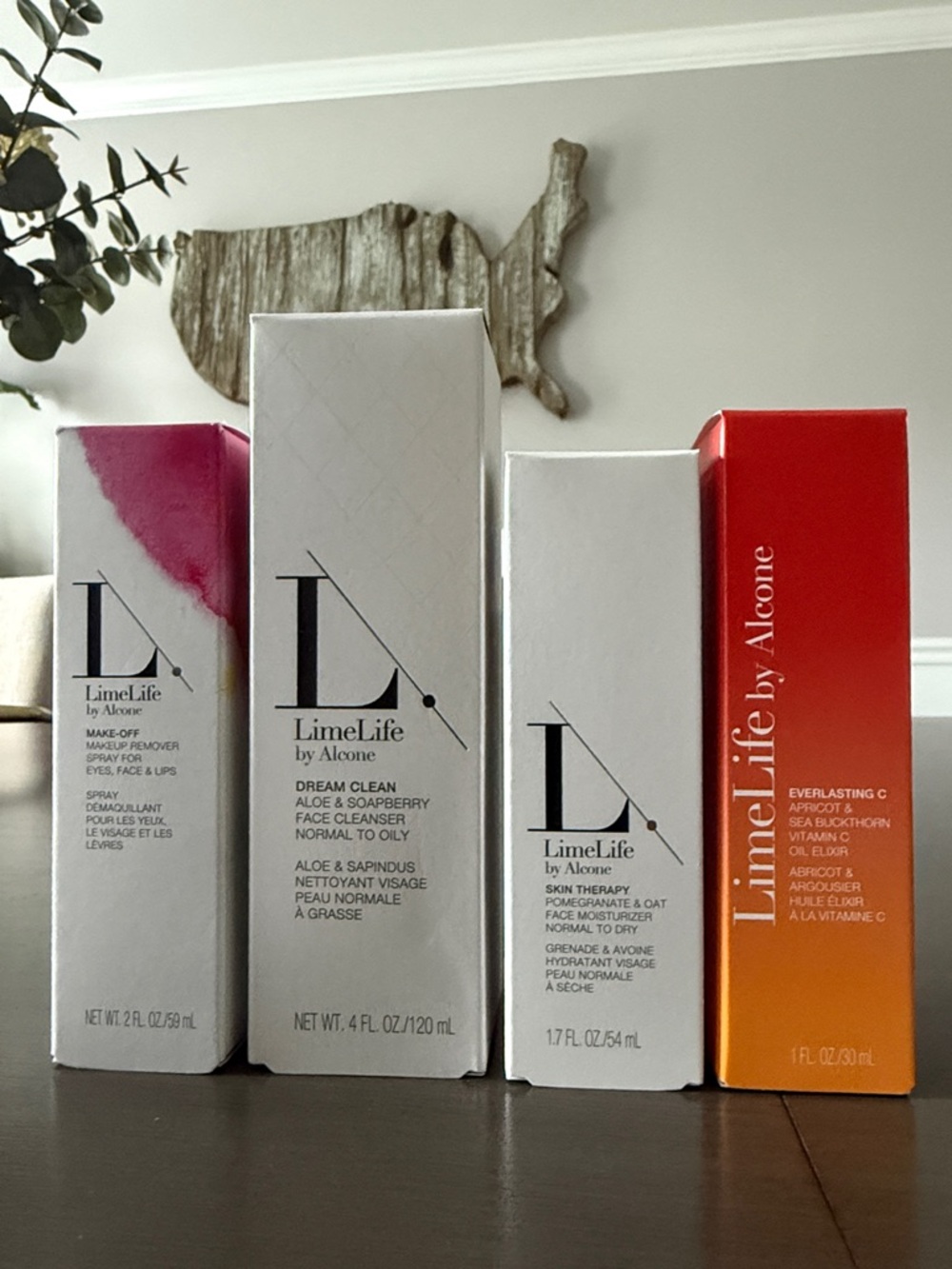 LIMELIFE BY ALCONE MAKEUP REMOVER, CLEANSER, MOISTURIZER AND VITAMIN C ELIXIR
